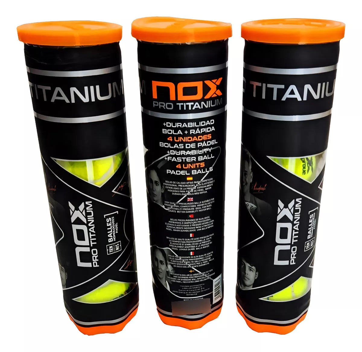Nox Pelota Pro Titanium 4 unidades por tubo.