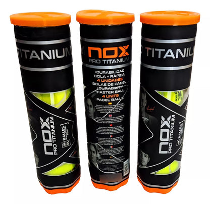 Nox Pelota Pro Titanium 4 unidades por tubo.
